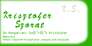 krisztofer szorat business card